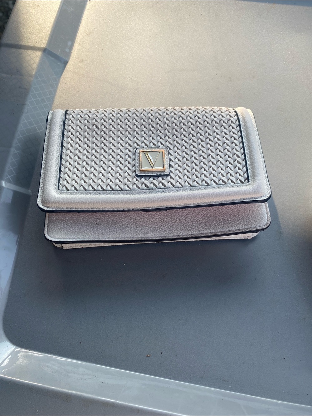 Victoria's Secret Silver Woven Flap Clutch